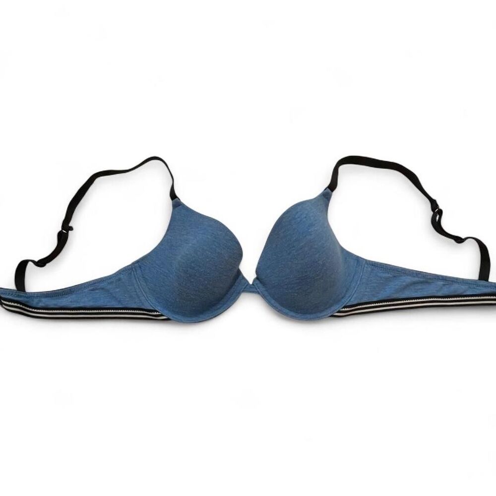 Women's Blue and Black Bra